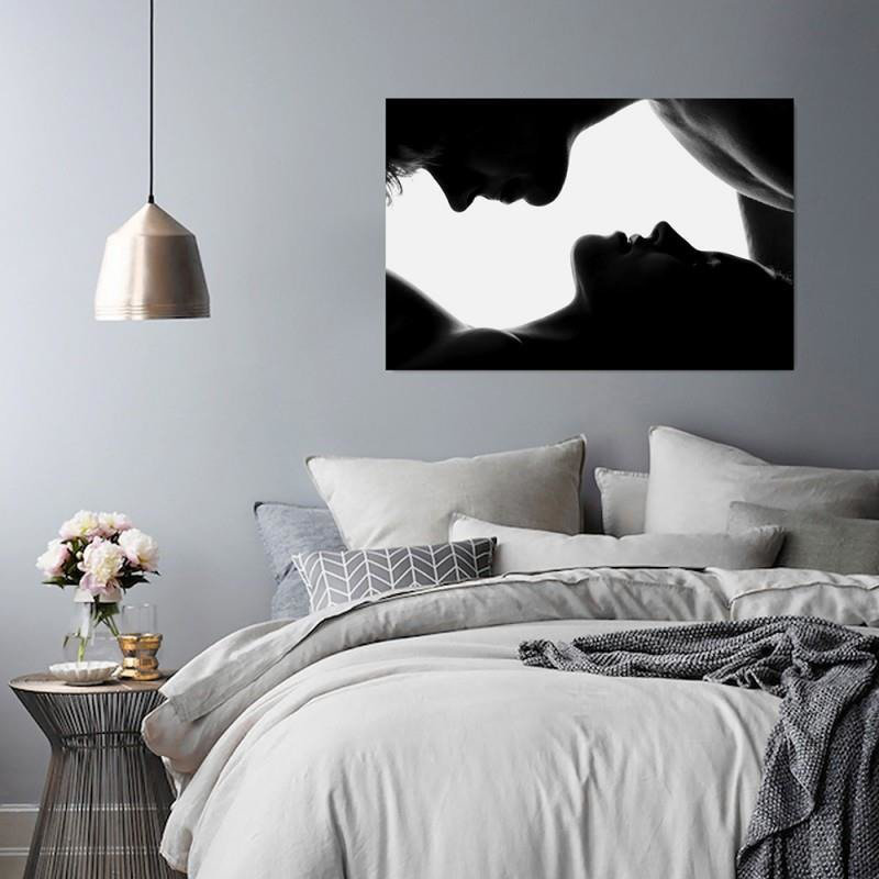 Kissing Couple - Wrapped Canvas Print, 80cm H x 120cm W
