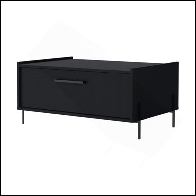 Modern Minimalist Coffee Table With Pull Down Cabinet And Open Shelf For Stylish And Functional Living Spaces
