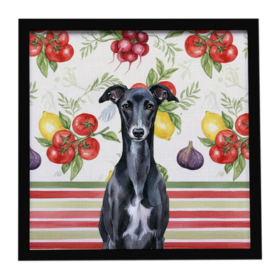 Impression sur métal encadrée Black Whippet Légumes