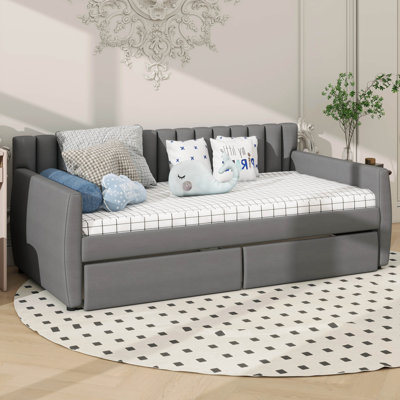 Upholstered Daybed With Under-Bed Trundle