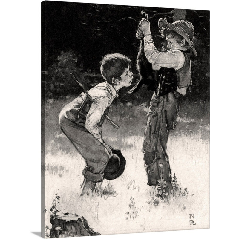 Norman Rockwell, Tom Sawyer: chat mort (étude), art mural, Toile tendue, H 20 po x l 16 po x P 1,25 po