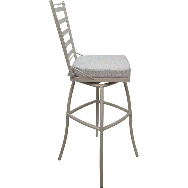 Tabouret de bar d'extérieur pour l'extérieur, Beige, Blanc / Blanc