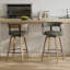 Tabouret de comptoir pivotant de 26 po avec dossier et pieds en bois cintré pour îlot de cuisine-1856963863