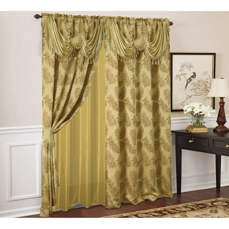 Volkman Semi Sheer Curtain Single Panel, Gold