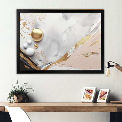 " White And Gold Mysterious Marble "