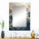 Vague blanche et bleue Papercut Style III - grand miroir mural, miroir décoratif blanc, impression d'art en métal