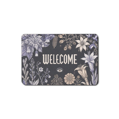 Floral Sketch Art Bath Mat, 16 X 24