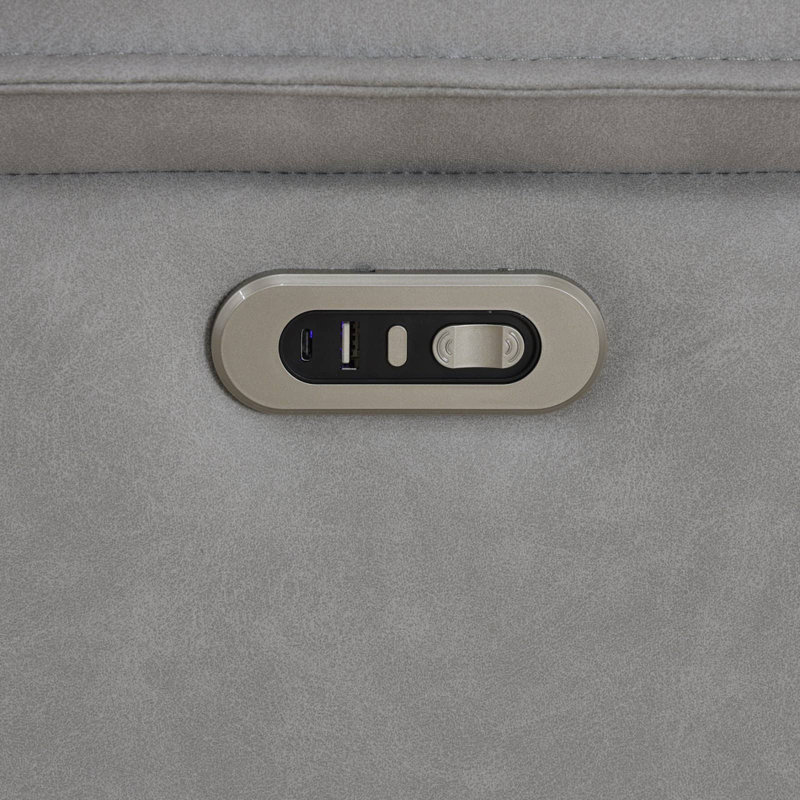 Ensemble de canapés inclinables électriques avec console de 190 po l 3 pièces, Beige