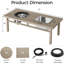 Table basse Beige 31 avec seau à glace et foyer, fabrication artisanale en aluminium, capacité de 4,5 gallons pour boissons, prolonge la période de refroidissement, convient aux combinaisons de 6 à 8, comprend des roches volcaniques, un support de réservoir de propane, des couvercles, du gaz de 118 po