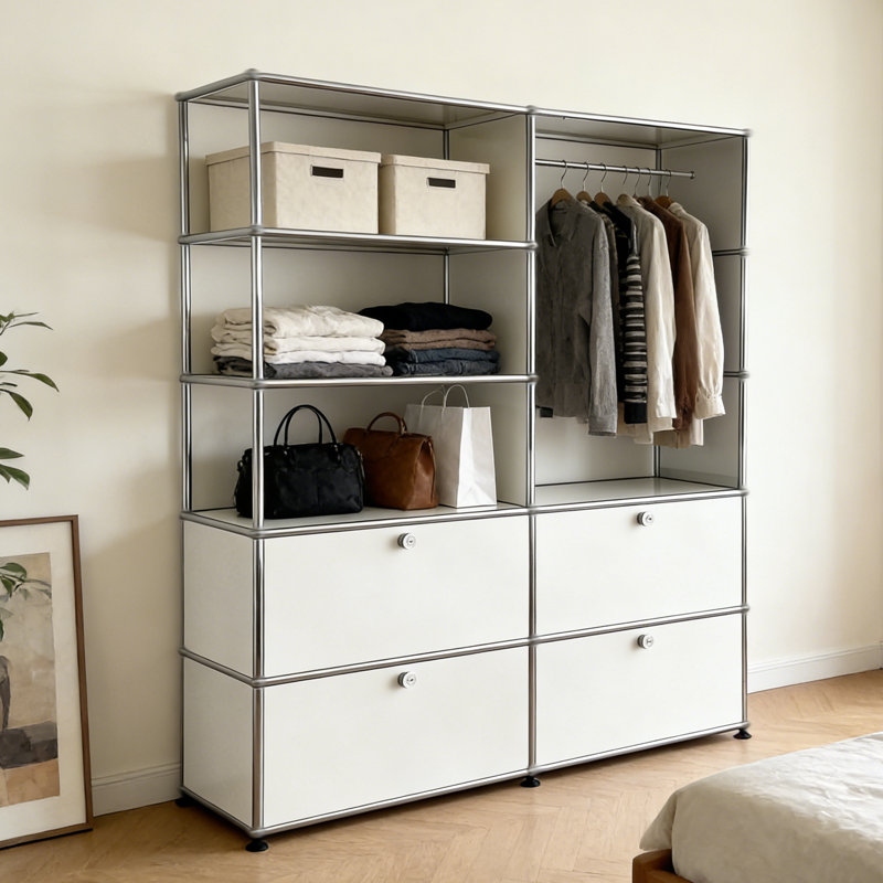 70 po H 60 po Armoire de rangement en métal avec portes et tablettes