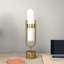 Lampe de table en forme de pilule avec abat-jour en verre laiteux blanc Adams-107232621