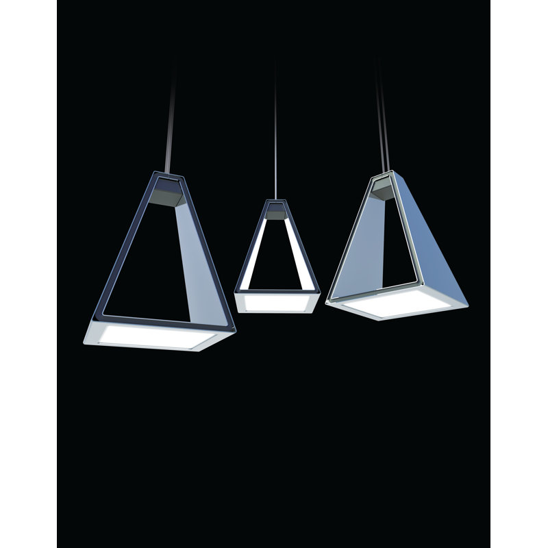 Tria 1-Light Single Geometric Pendant, Polished Chrome