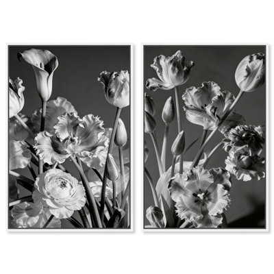 Botanique Noir Set Floral & Botanical Canvas Print by Oliver Gal, Black Frame, 10 x 15