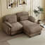 Canapé d'angle en chenille avec pouf amovible-669412280