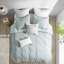 Très grand / très grand décor de chambre en coton - Motif brodé, taies décoratives assorties, ensemble de literie lavable à la machine, housse de couette réversible, 2