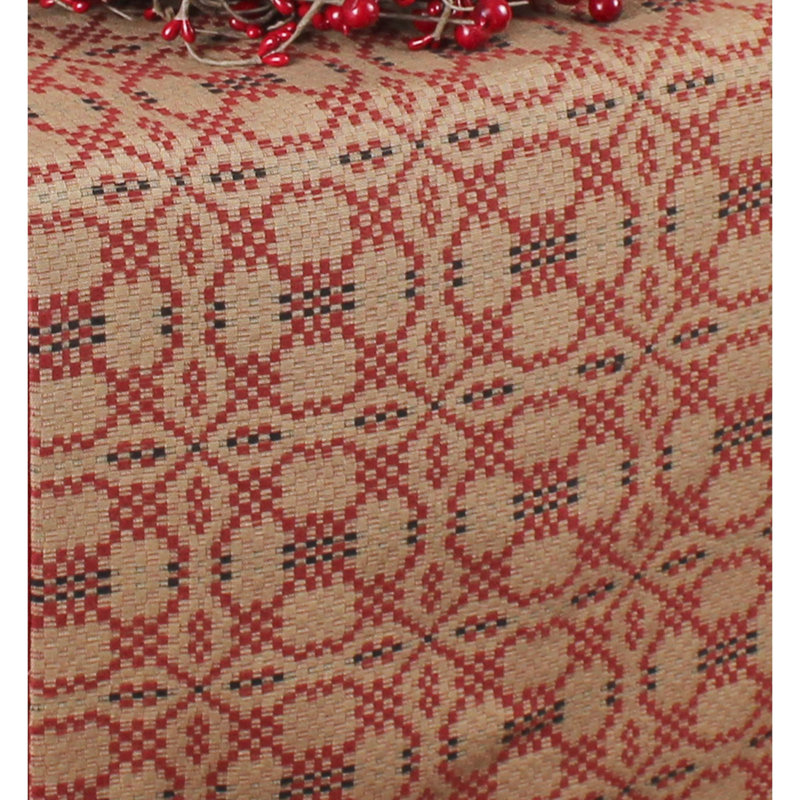 Koven Runner Everyday Jacquard Table Runnner, Red Black Oat
