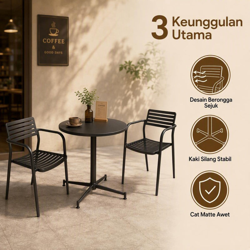 Table bistro Dairon, Brun, H 29,5 po x L 23,62 po x l 23,62 po