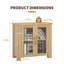 Buffet avec rangement, bahut avec portes en verre trempé-980164762