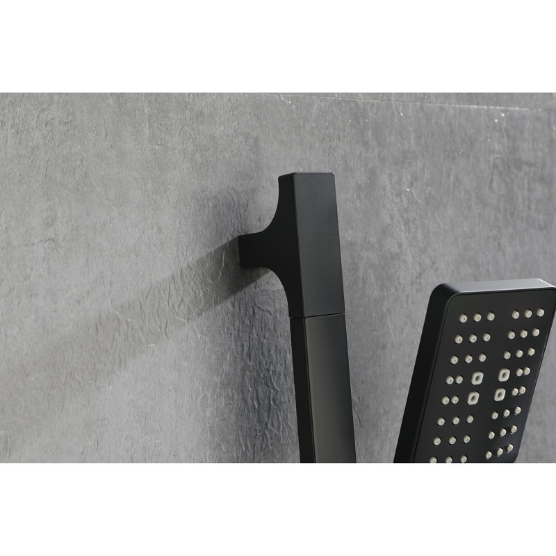 Handheld Shower In Matte Black Stainless Steel, 28-Inch Slide Bar, 59-Inch Hose, Height Adjustable, Various Spray Modes For Relaxing Bath Adjustable With Multiple Customized Bathing, Great Pet Baths