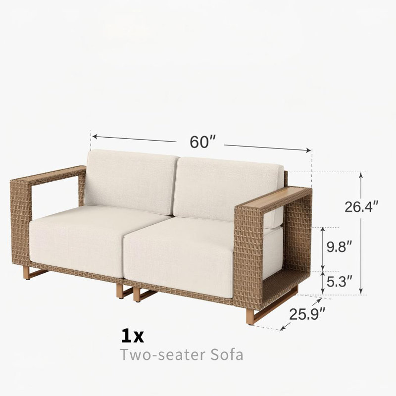 Rattan Left And Right Armrest