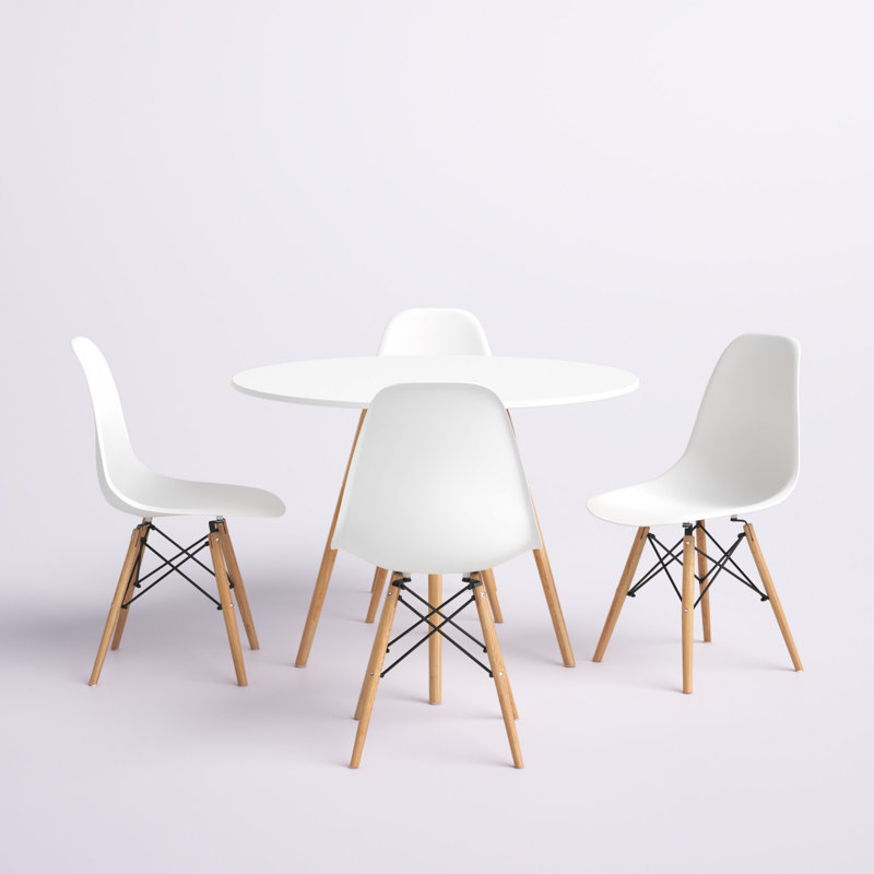 Ensemble repas pour 4 personnes Lapham, Blanc, H 18 po x l 24 po x P 24 po, 2