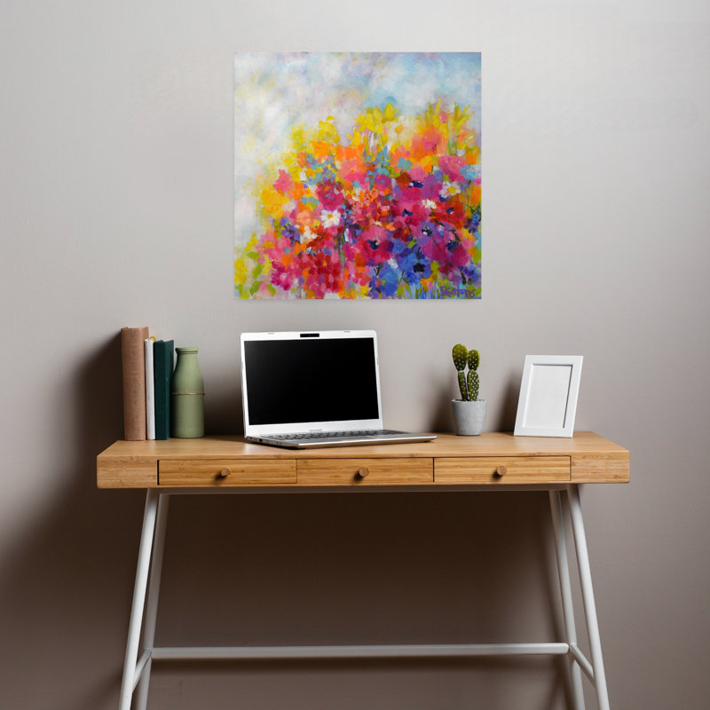 Jardin à Millefiori, art floral contemporain, H 18 po x l 18 po