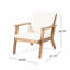 Fauteuils club d'extérieur en bois avec coussins bruns -, eau, siège à lattes ouvertes, capacité de poids de 300 lb, l 26,24 po x P 31,57 po H 2