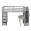 Lit mezzanine fonctionnel avec tiroirs de rangement, bureau, escalier et tablettes, parfait pour le bureau, le sommeil et le rangement dans n'importe quelle chambre-903802704