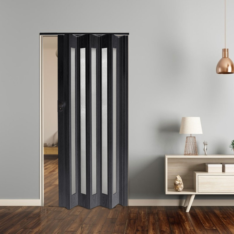 Chamberlan PVC/Vinyl Bi-Fold Doors, Black, 81 cm x 203 cm