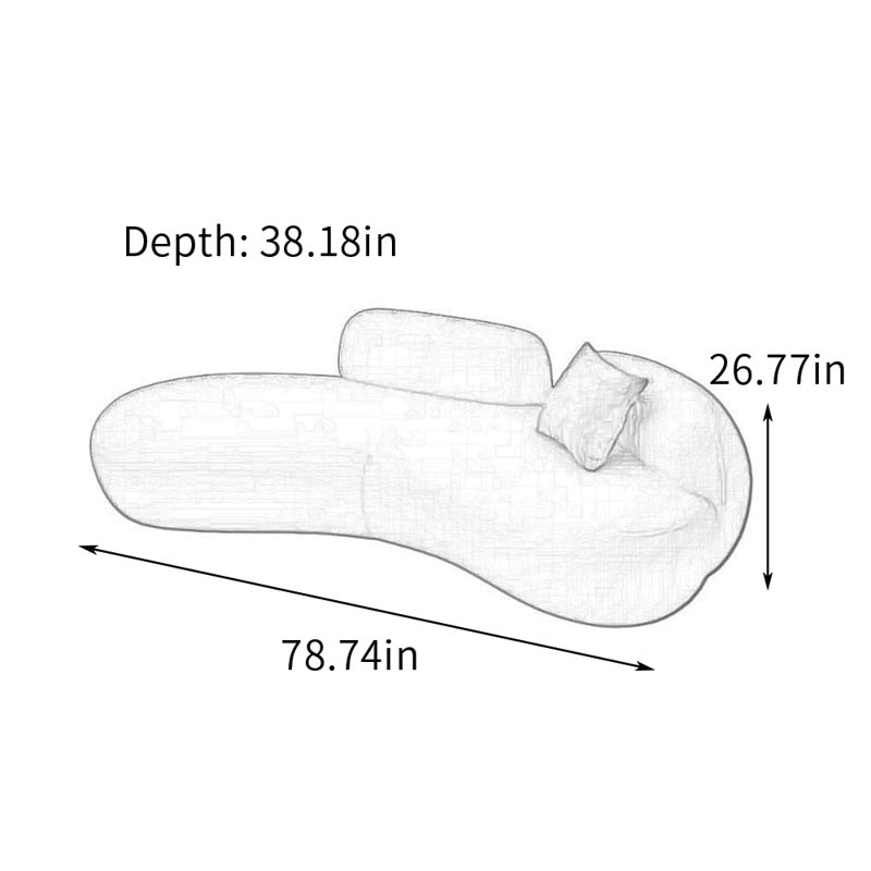 Grande chaise longue confortable avec éponge haute densité, Gris, Orienté à droite