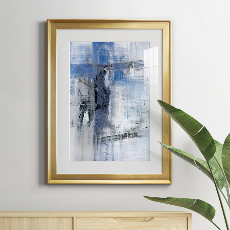 Reflections in Indigo - Cadre photo, reproduction d'art sur papier, H 22,5 po x l 30,5 po x P 1,5 po, Or