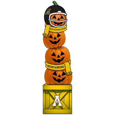 Appalachian State Pumpkin Stacked Leaner With Helmet