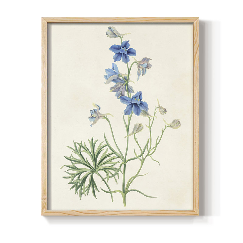 Fleurs des saisons II, reproduction encadrée - bois massif, H 21 po x l 17 po