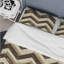 Ensemble de housse de couette à chevrons brun et beige Delight III - Glam-109146014