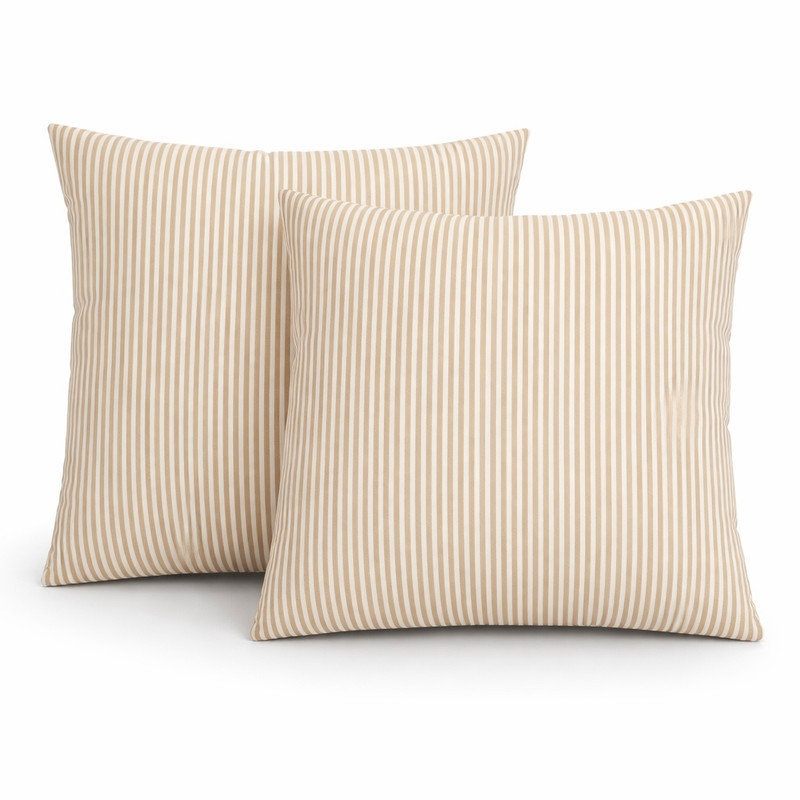 2‑Pack 18×18" Striped Waterproof Outdoor Throw Pillows, UV‑Fade‑Resistant Patio Decor Cushions