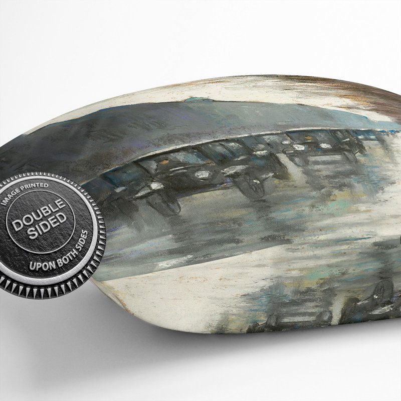 Cabs In The Rain Square Throw Cushion, 40cm H x 40cm W x 15cm D