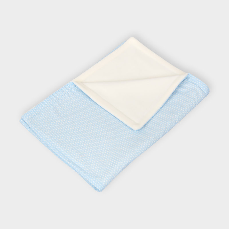 Kleine Blätter Cotton Blend Baby Blanket, Light blue