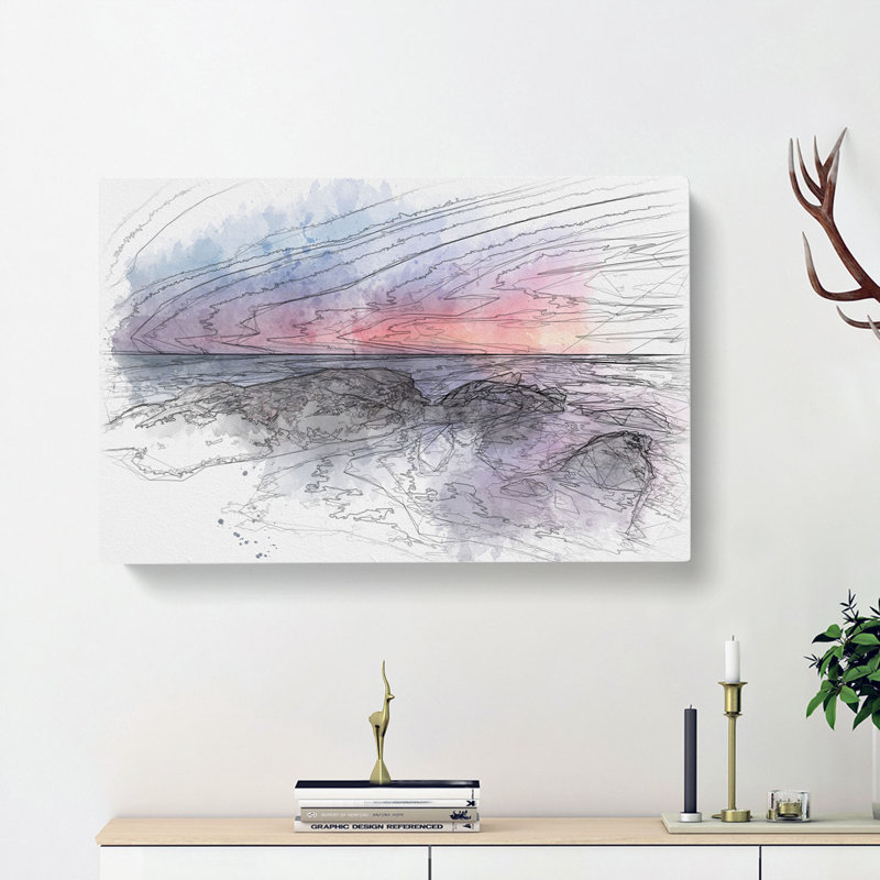 Sunset In Malaga Spain - Wrapped Canvas, 50cm H x 76cm W x 3cm D