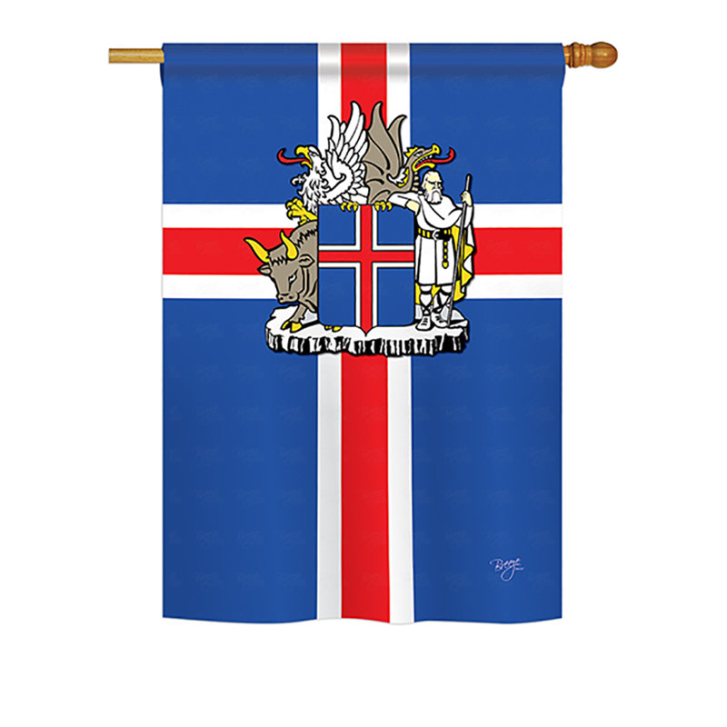 Drapeau de maison en polyester à 2 côtés islande, H 18,5 po x l 13 po