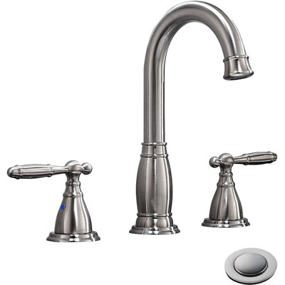 2-handle Bathroom Faucet with Drain Assembly
