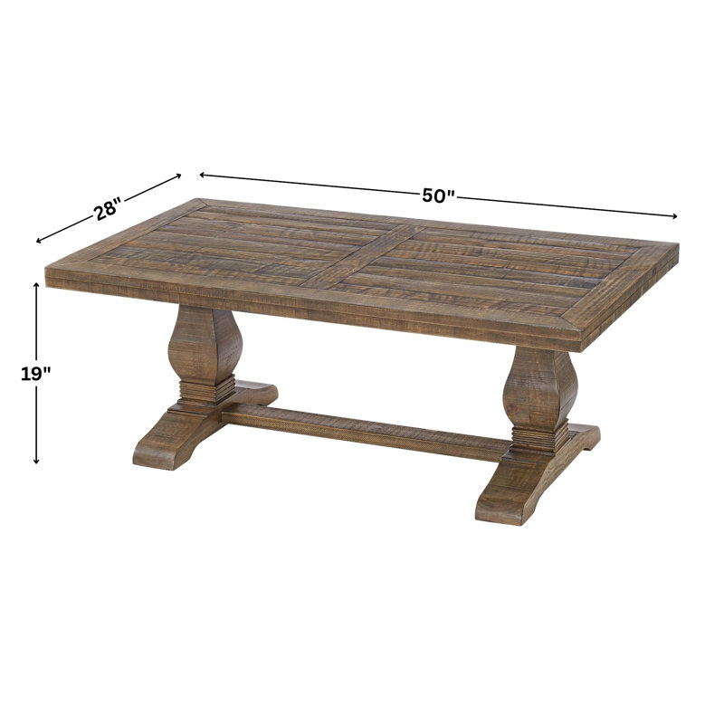 Table basse à piédestal en bois massif Sarcoline, Naturel récupéré