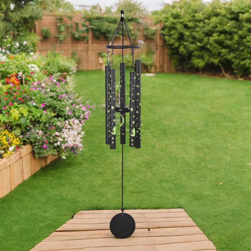Carillon de lune 36 po avec carillon noir
