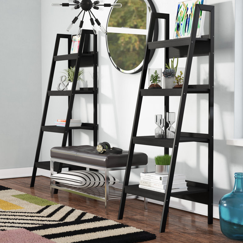152.4cm H x 52.22cm W Ladder Bookcase, Black