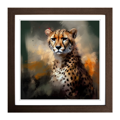 Cheetah Gestural Art - Framed Print