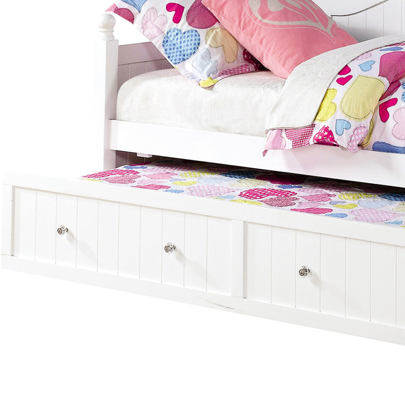 Lit de jour simple blanc avec lit gigogne - Améliore le confort et le style de la chambre à coucher