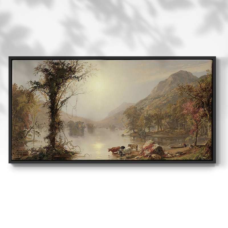 Paysage, série CCI, toile tendue avec châssis, prête à être accrochée, Noir, H 21 po x l 41 po