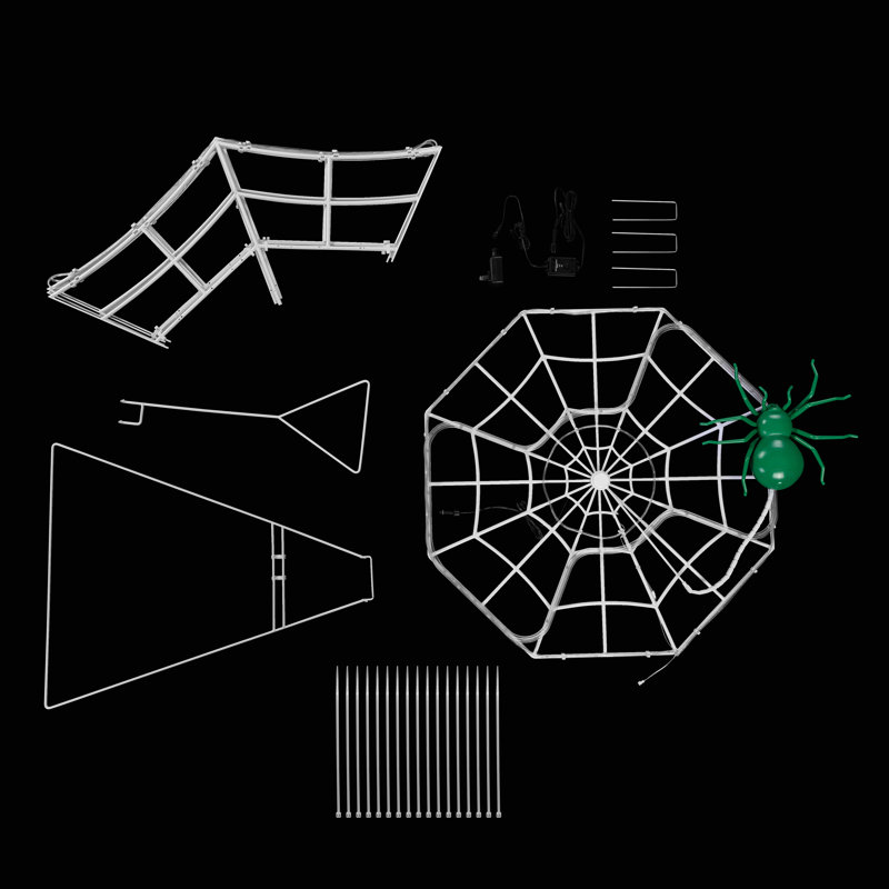 4' Outdoor Animated Spider Web