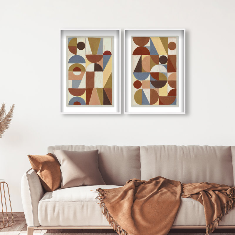 Tiled Set Set by Oliver Gal, 93"H x 63"W, White Shadowbox