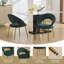 Élégante chaise de salle à manger en velours avec dossier ergonomique incurvé et pieds en métal doré, parfaite pour les salles à manger modernes.-546352811