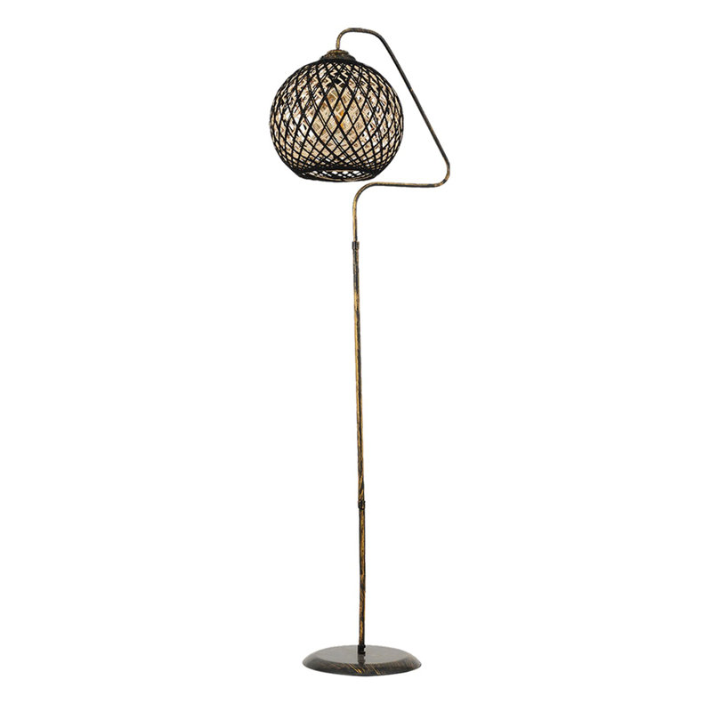 Anberlyn 60.63'' Arched Floor Lamp, Black, Black